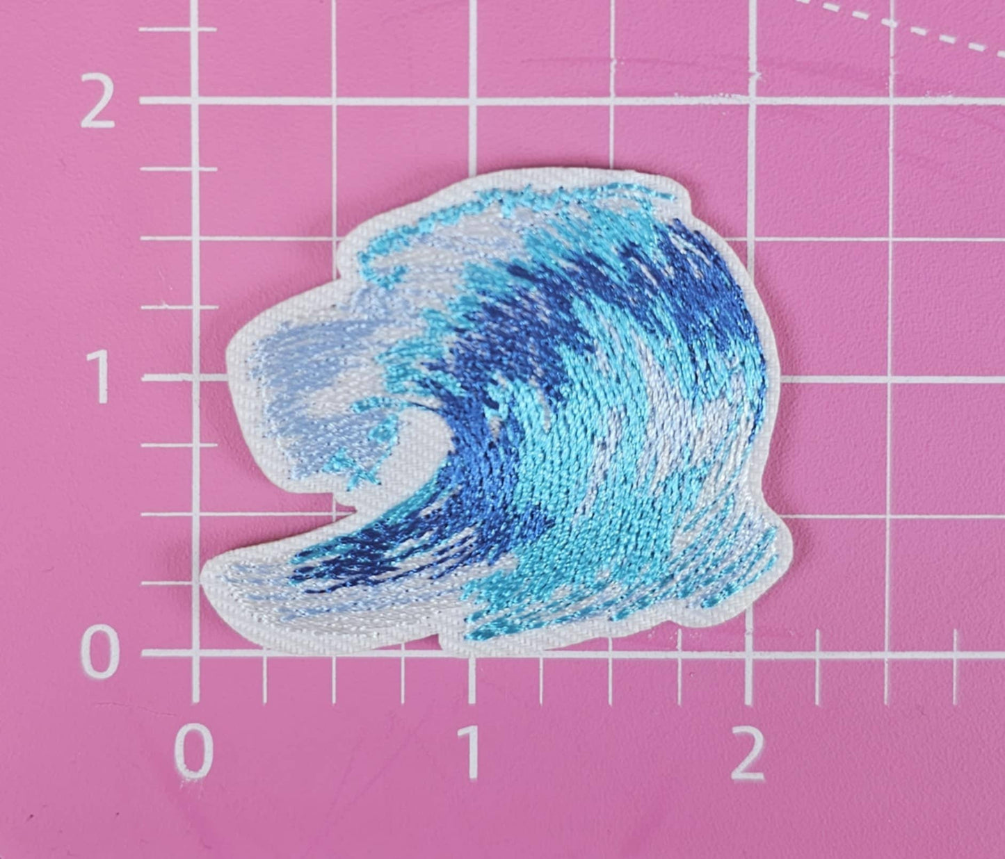 Patch - Blue Wave Coastal Water Embroidery Iron On Patch