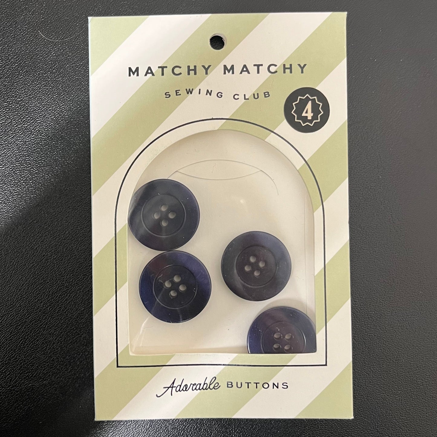 Buttons - Midnight 1" Corozo Nut Set of 4