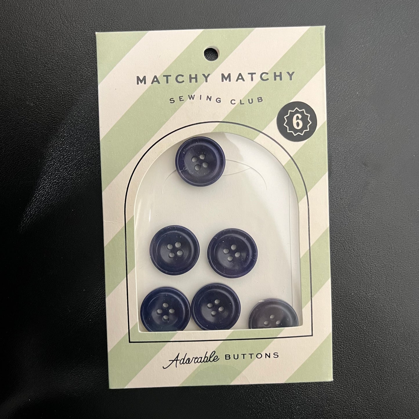 Buttons - Midnight 3/4" Corozo Nut Set of 6