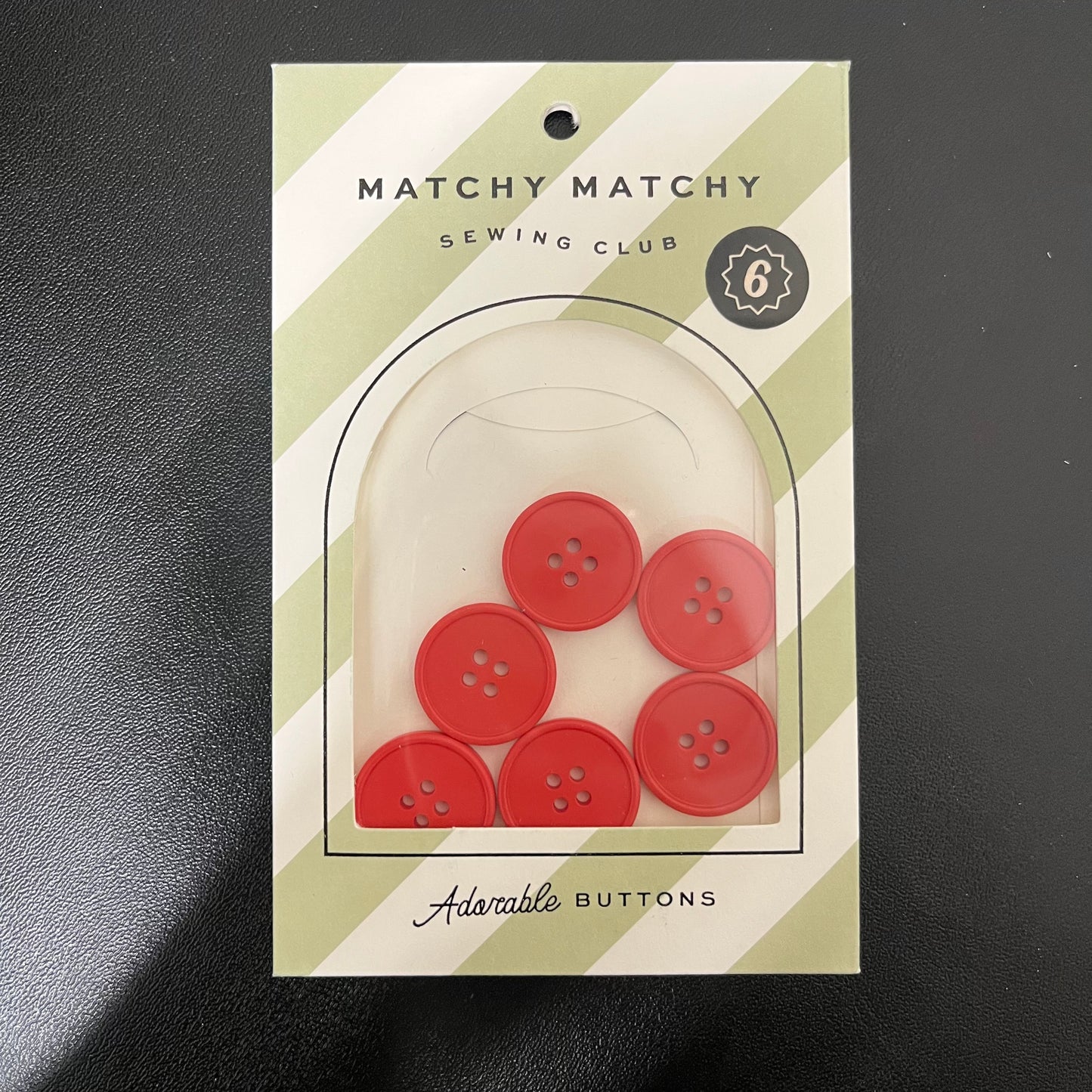 Buttons - Tomato Retro Set of 6