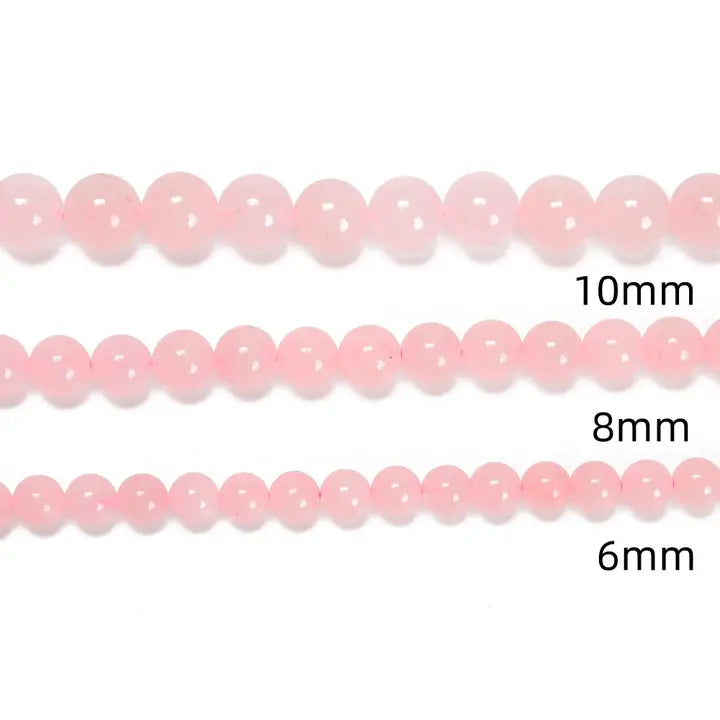 Beads - Rose Quartz Smooth Round Beads 6mm 15.5" Strand