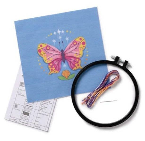 Stamped Embroidery Kit - Energetic Butterfly 6"