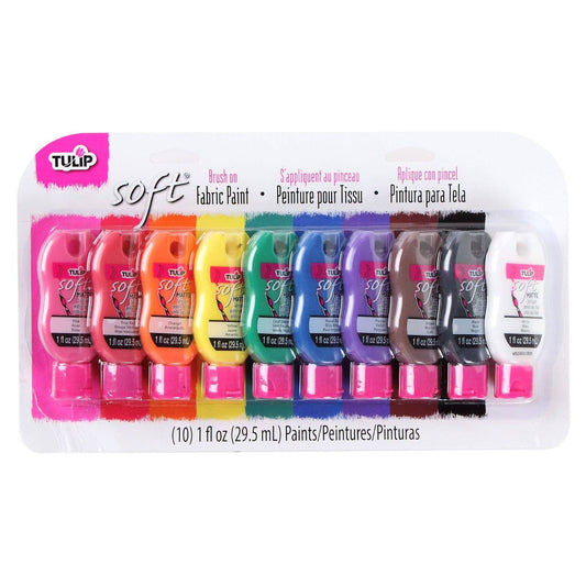 Paint - Tulip Brush-On Fabric Paint Rainbow 1 fl. oz. 10 Pack