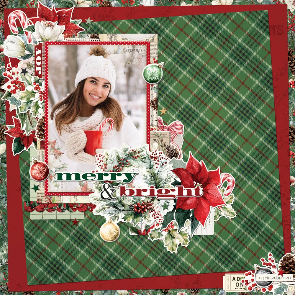 Scrapbook Paper - Simple Vintage Old-Fashioned Christmas - Collection Kit