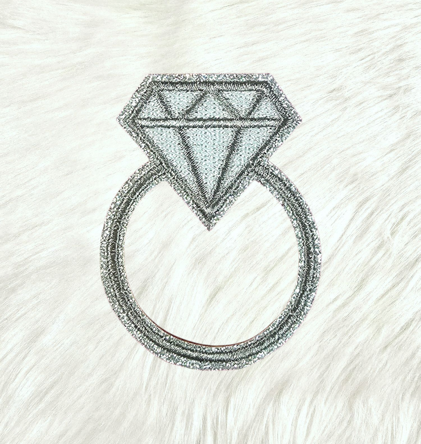 Patch - Diamond Wedding Engagement Ring Embroidery Iron On Patch