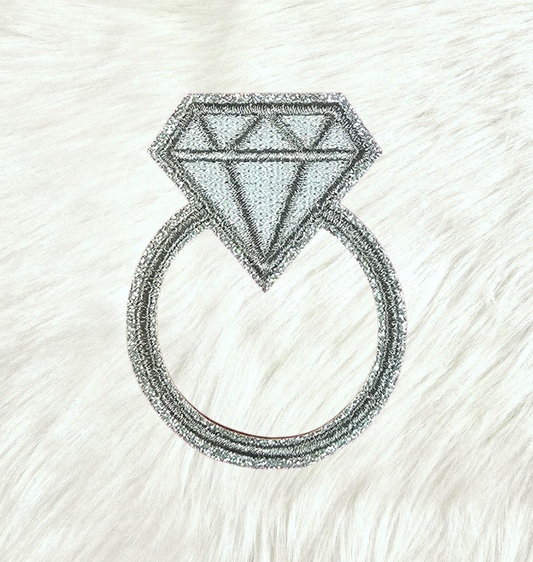 Patch - Diamond Wedding Engagement Ring Embroidery Iron On Patch