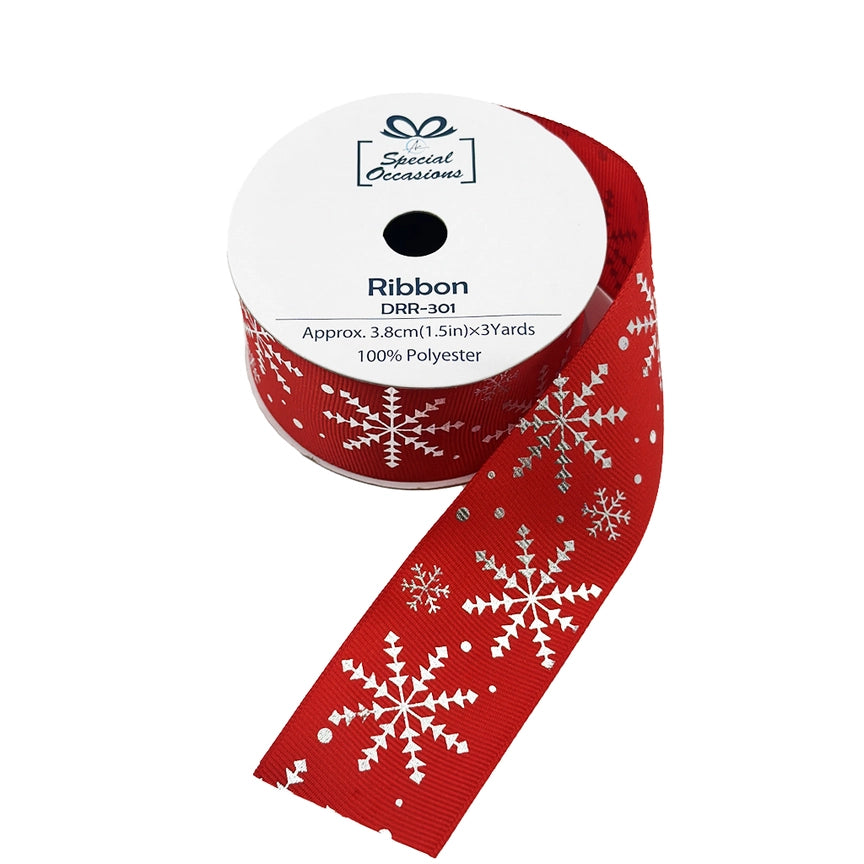 Ribbon - Snowflake Ribbon 1.5"X 3 Yards