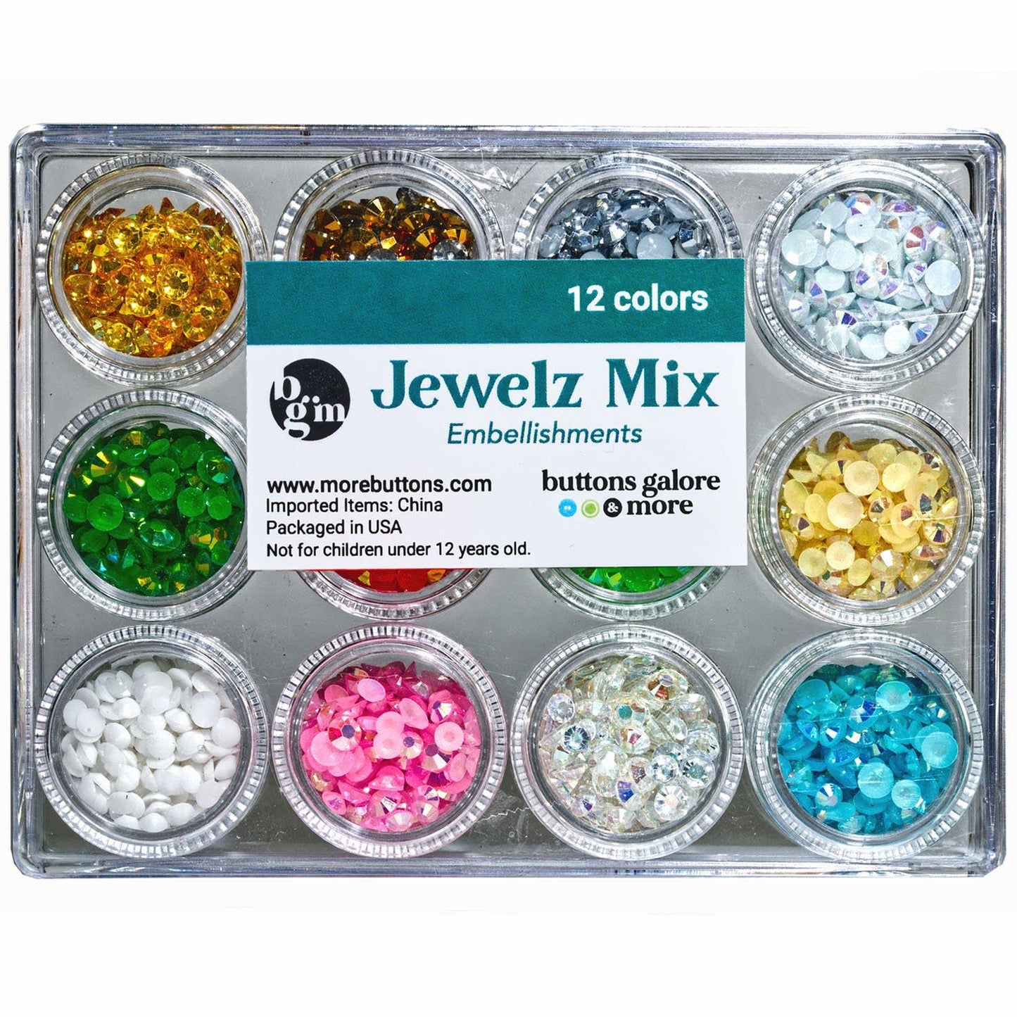 Jewels - Holiday Christmas Jewelz Set of 12 Flat Back Jewelz