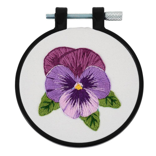 Stamped Embroidery Kit - Pretty Pansy 3"