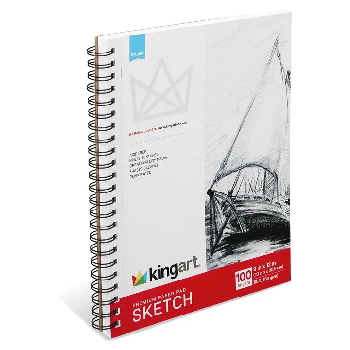 Sketch Pad - Side Spiral - 9” X 12” - 100 Sheets
