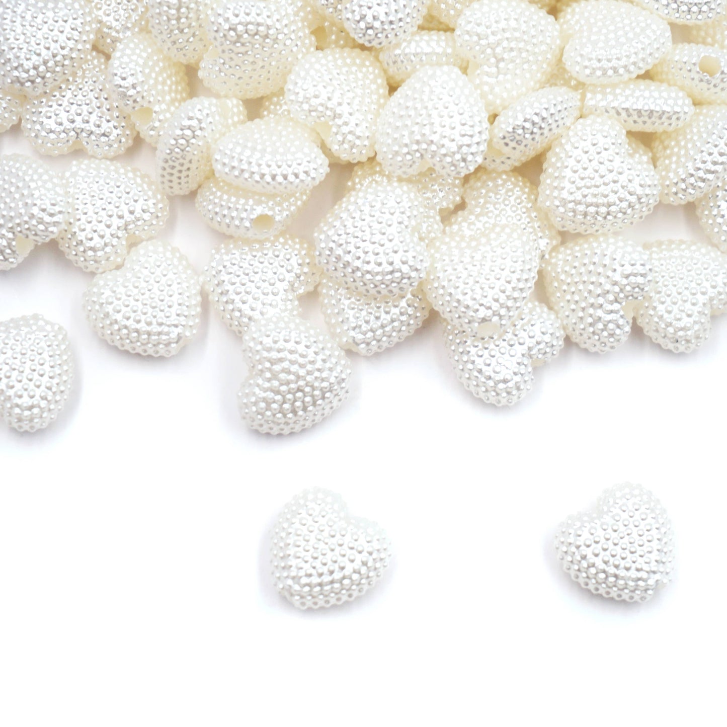 Beads - Pearl Heart 12mm