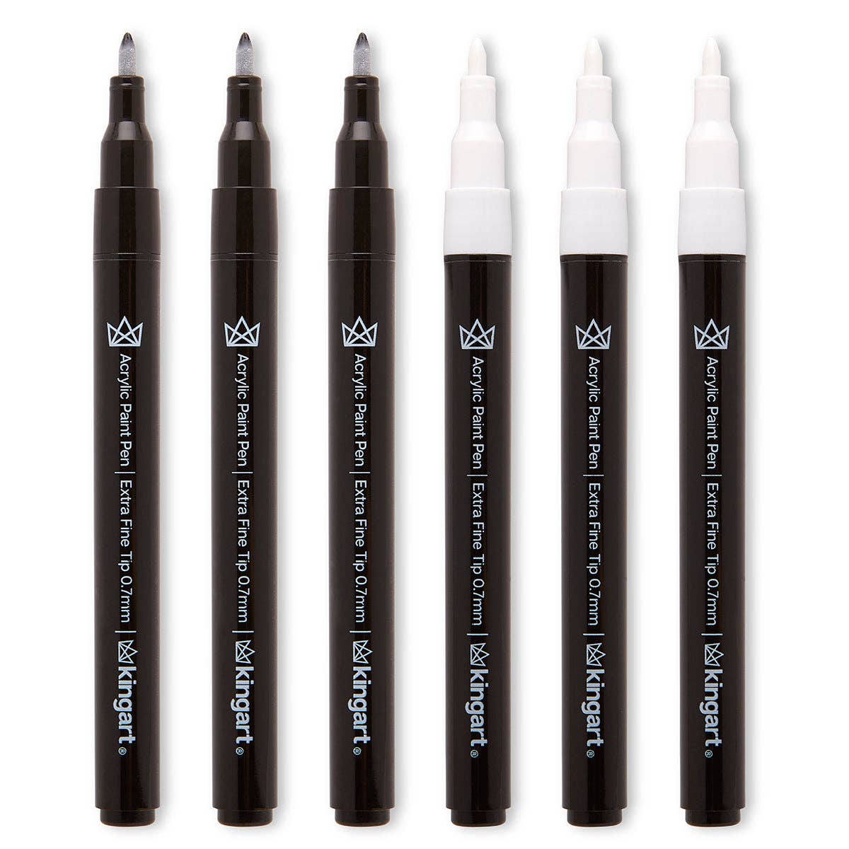 Paint Pens - Acrylic Extra Fine - Black & White 6 pc