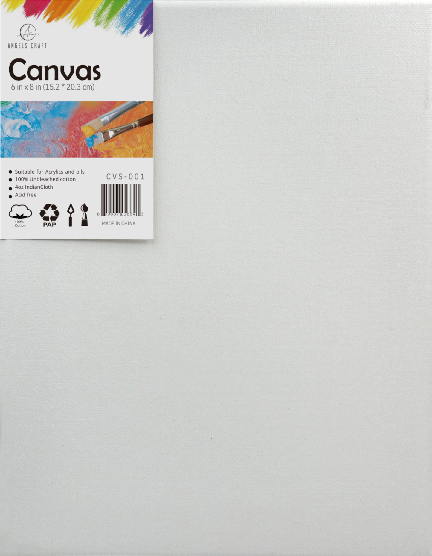 Canvas - Primed Stretched Canvas for Acrylic & Oil Painting 18x24-inches
