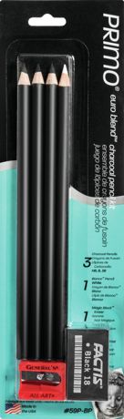 Pencils - General's Primo Euro Blend Charcoal Pencil Kit 6pcs