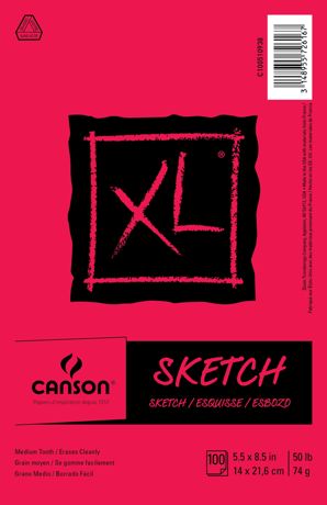 Paper - Canson XL Sketch Foldover Pad 5.5"X8.5"
