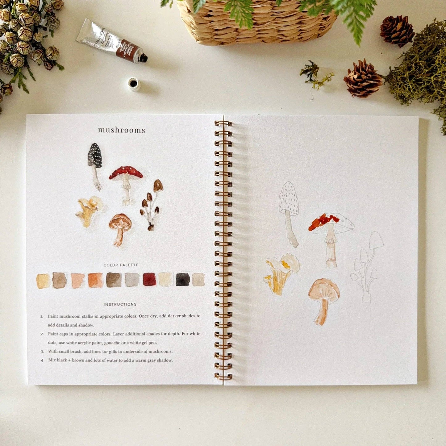 Workbook - Woodland watercolor workbook