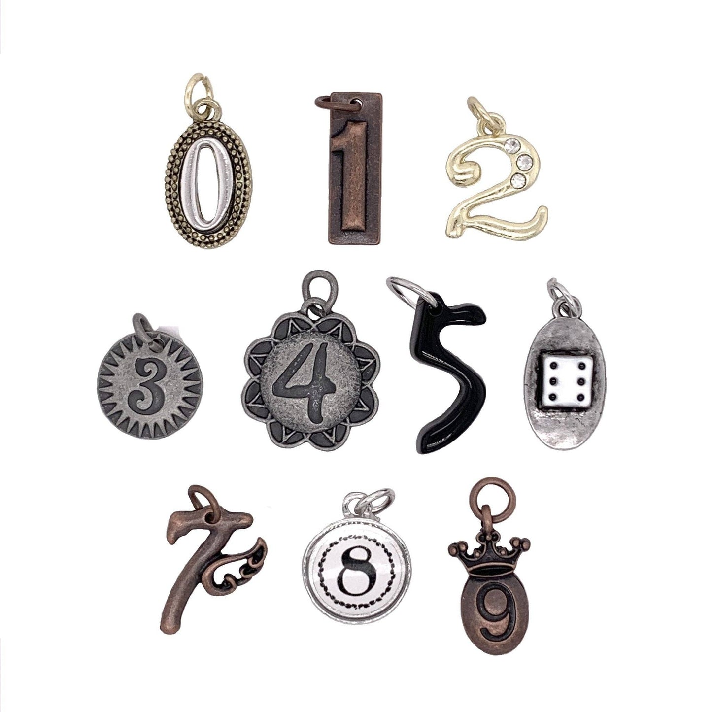 Jewelry - Vintage Number Charms '0' thru '9' 10pc