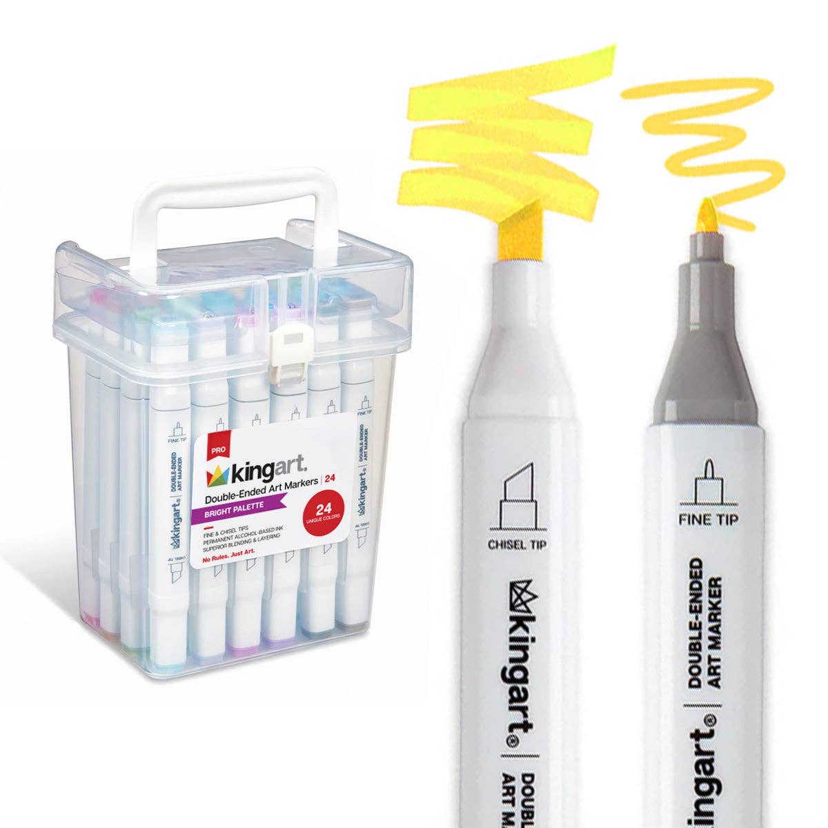 Markers - PRO Double-Ended Alcohol Markers - 24 Bright Colors