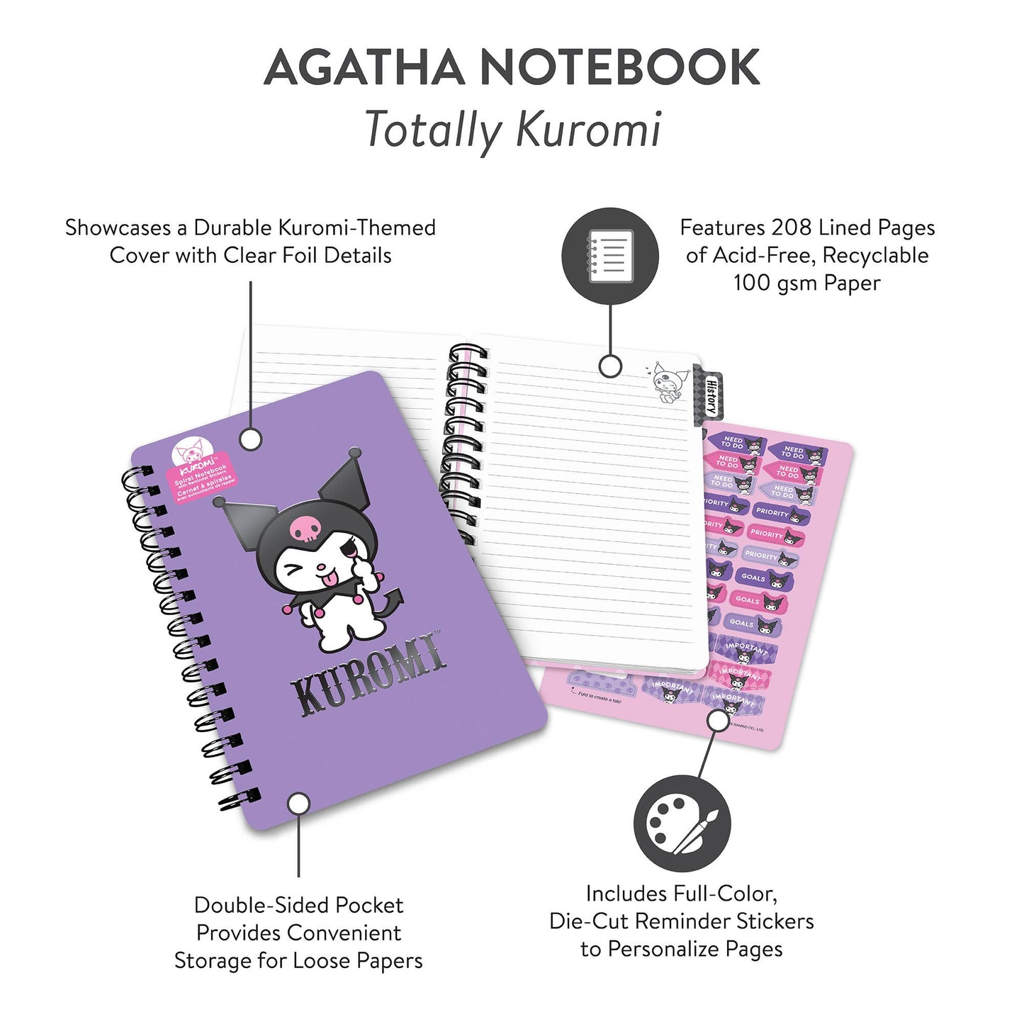 Notebook - Sanrio Totally Kuromi™ Agatha Notebook
