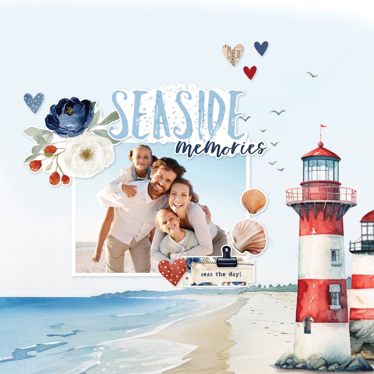 Scrapbook Paper - Simple Vintage Sand & Sea - Collection Kit