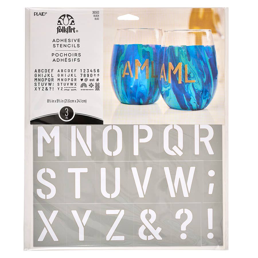 Stencils - Block Adhesive 3-Piece