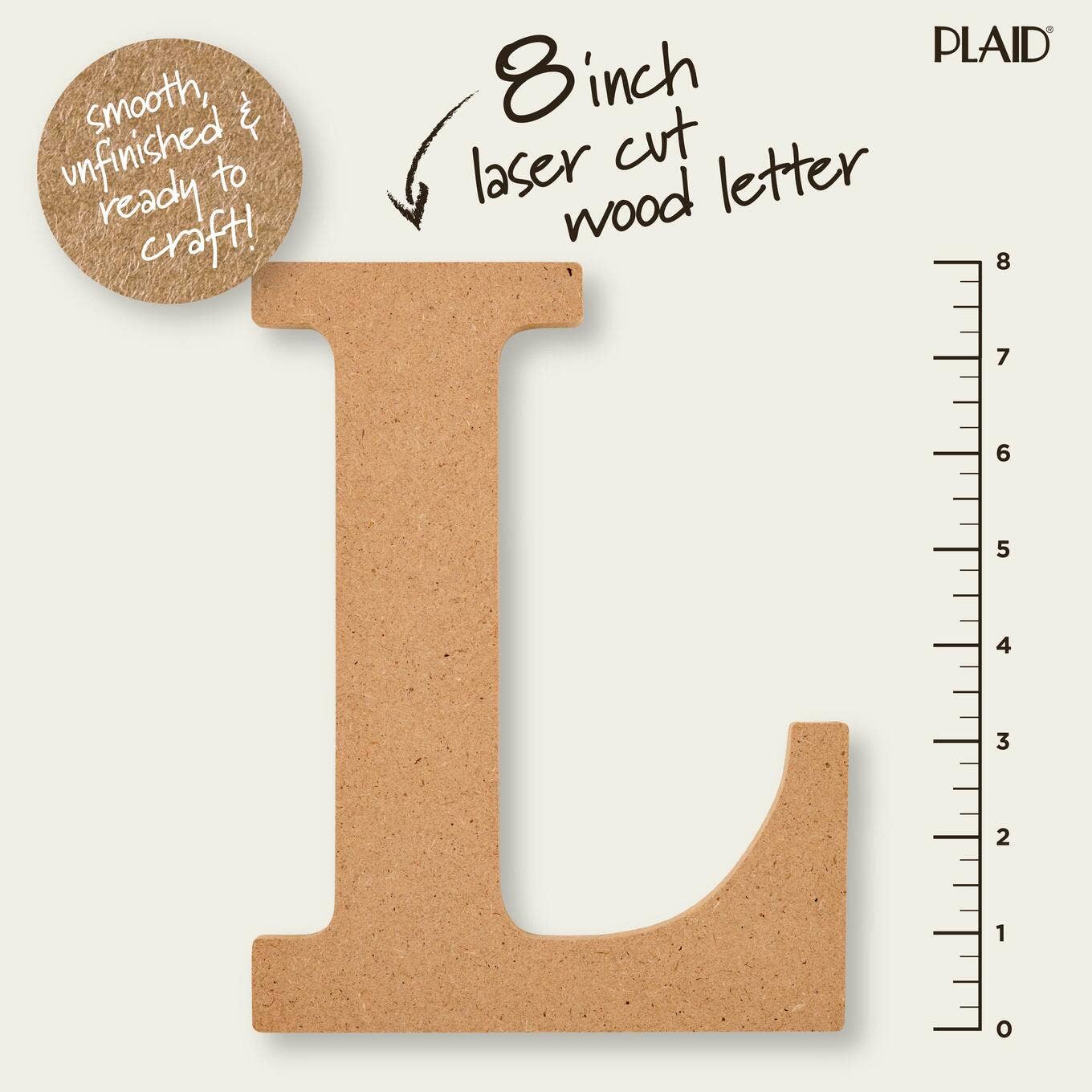 Wood - 8 inch MDF Letter - L