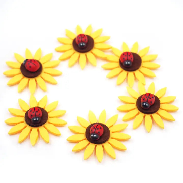 Embellishment - Felt Sunflower w/ Lady Bug