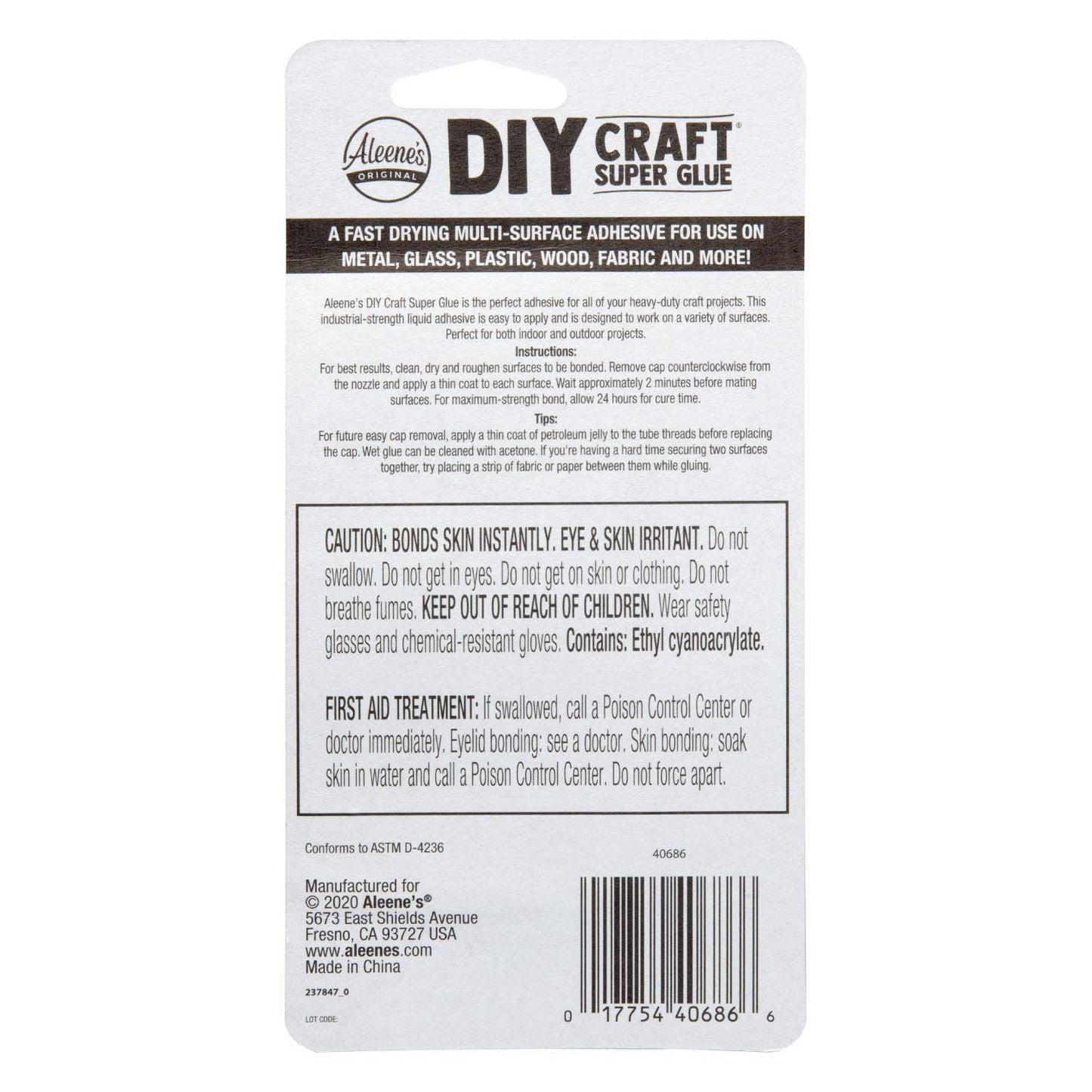 Adhesive - Aleenes DIY Craft Super Glue Liquid .07 oz. 2 Pack