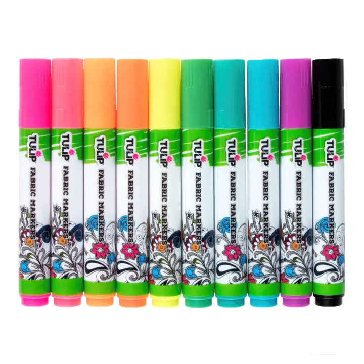 Marker - Brush-Tip Fabric Markers Neon 10 Pack