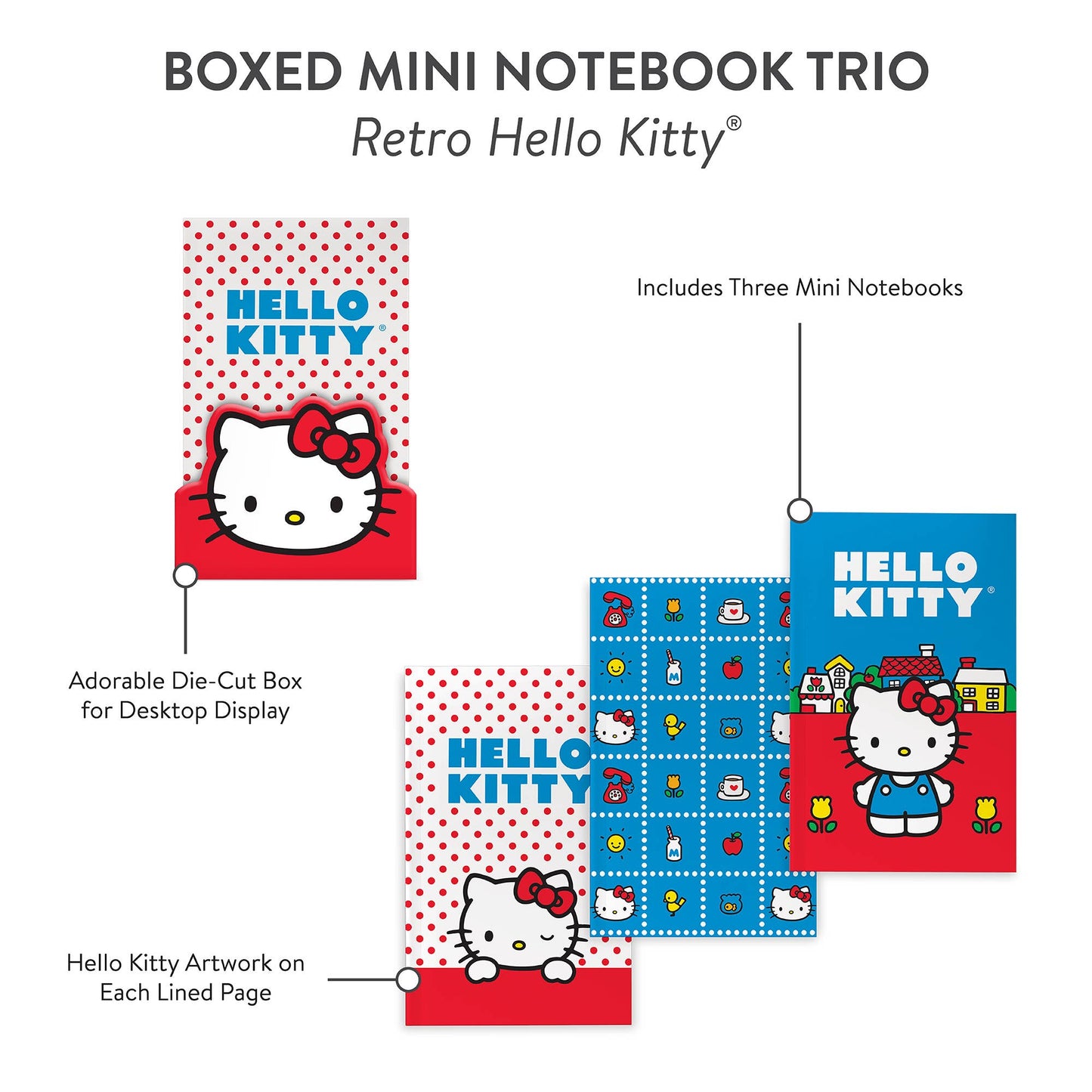 Notebook - Retro Hello Kitty Boxed Mini Notebook Trio