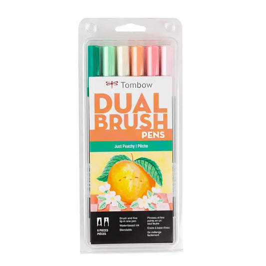 Markers - Dual Brush Pen Art Markers, Just Peachy, 6-Pack