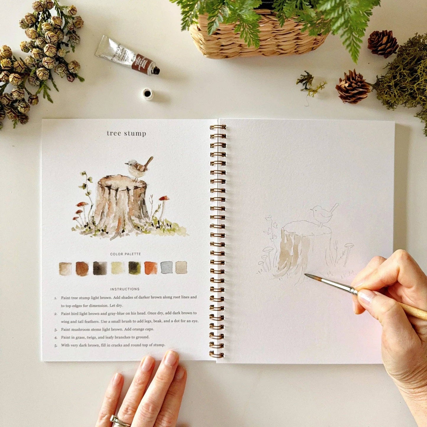 Workbook - Woodland watercolor workbook
