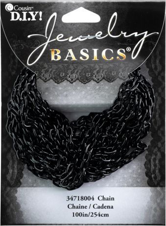 Charms - CousinDIY Jewelry Basics Metal Chain 100" Antique Black Small Oval