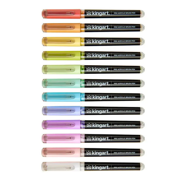 Markers - Pro Acrylic Paint Brush Pens - 12 Pastel Colors