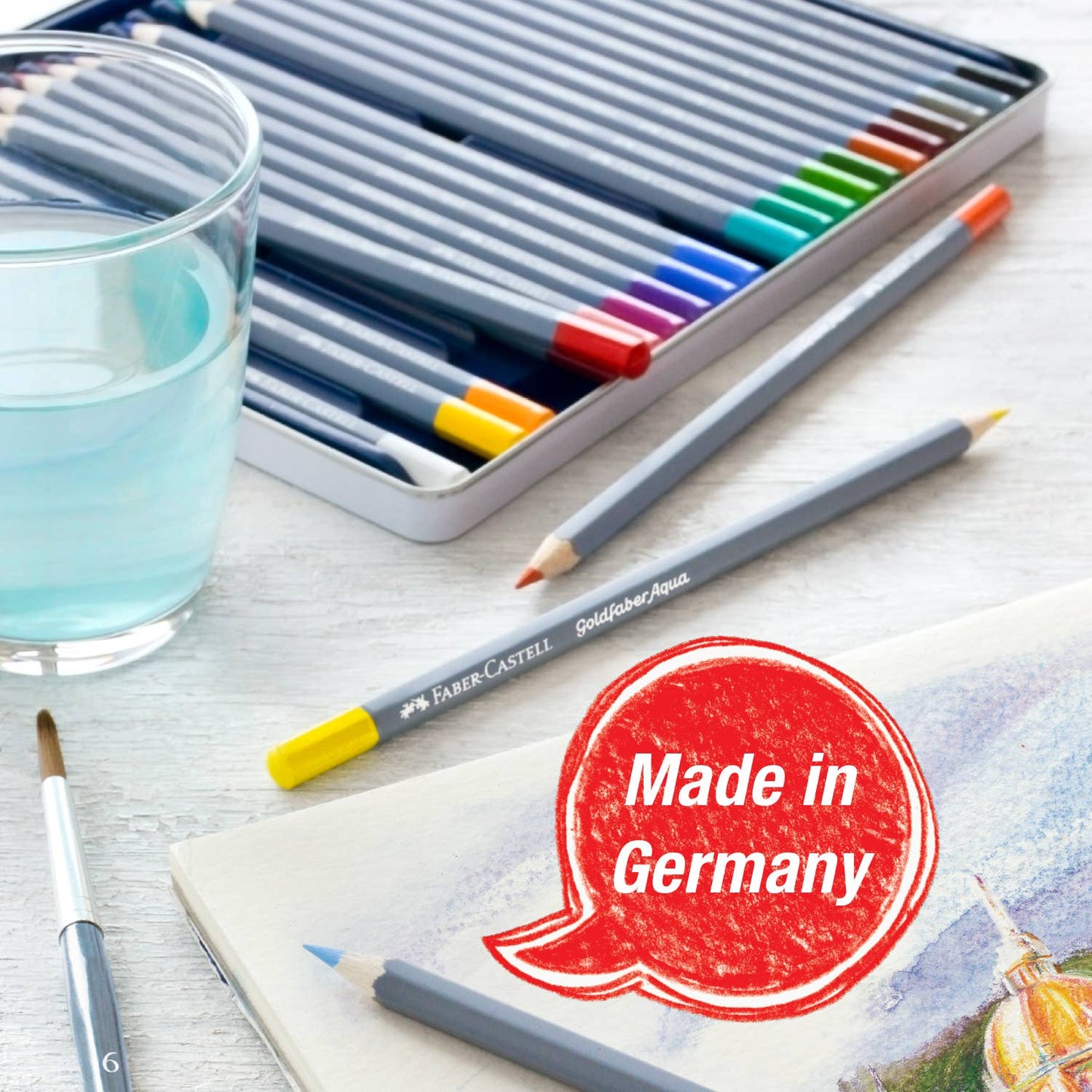 Pencils - Goldfaber Aqua Watercolor Pencils, Box of 12 Basic Colors