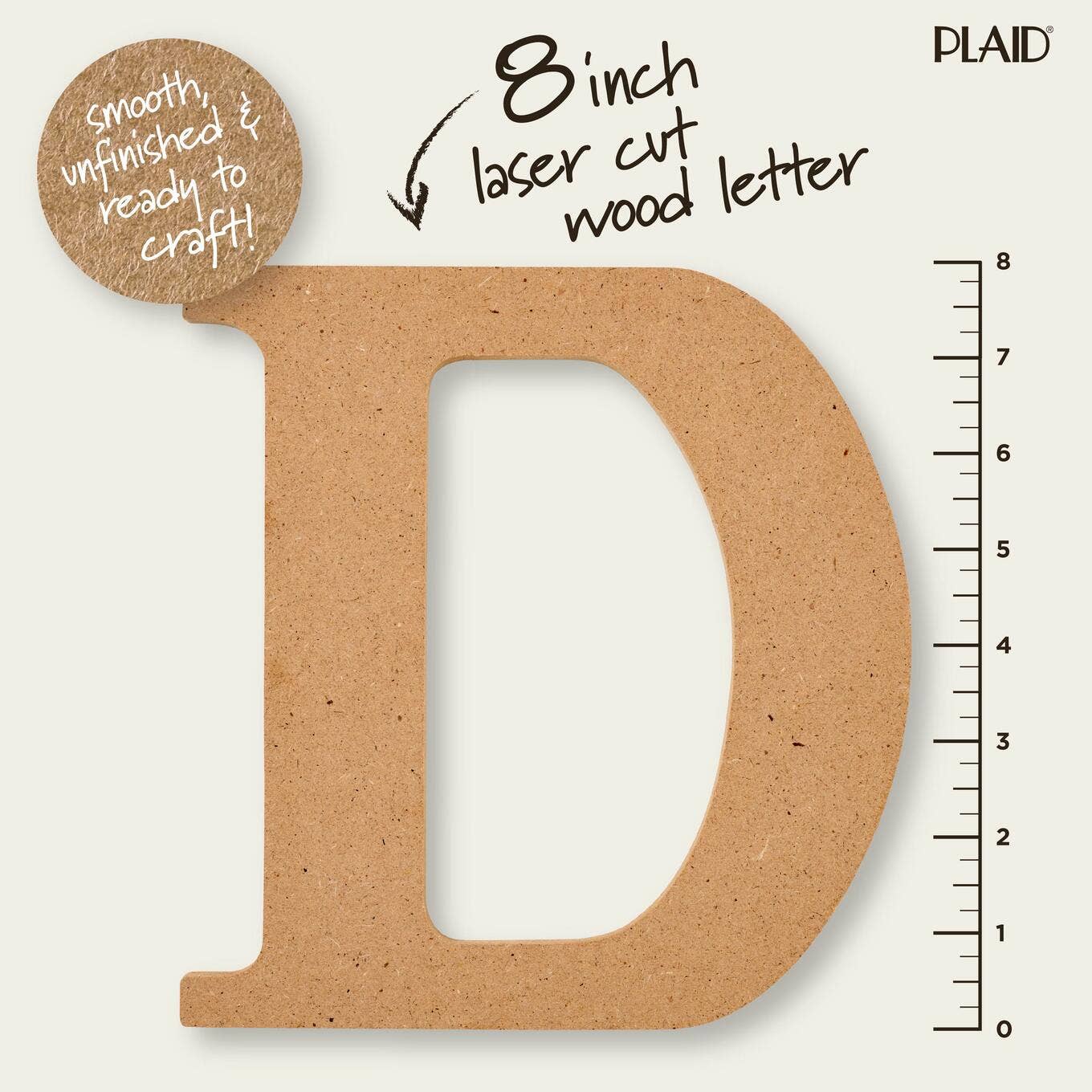 Wood - 8 inch MDF Letter - D