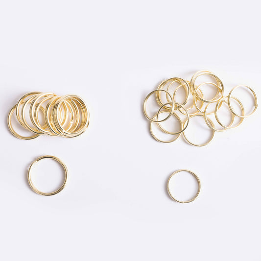 Jewelry - Gold Tone Split Rings, Two Sizes, Pack of 25