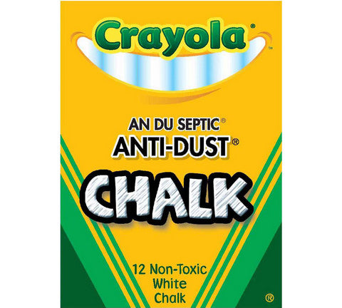 Chalk - Crayola An Du Septic Anti-Dust White Chalk - 12pcs