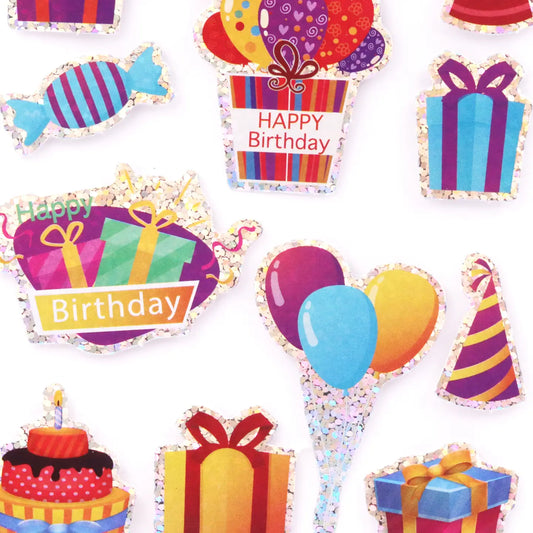 Stickers - Fancy 3D - Holographic Happy Birthday