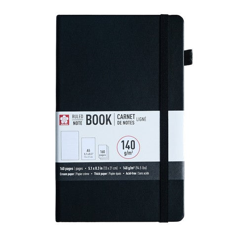 Sakura Notebook - Ruled A5 Black