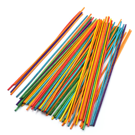 Wood - Dowel Sticks 2mm x 8in Rainbow