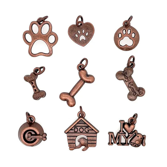 Jewelry - Copper Assorted Dog Charms 9pc Set