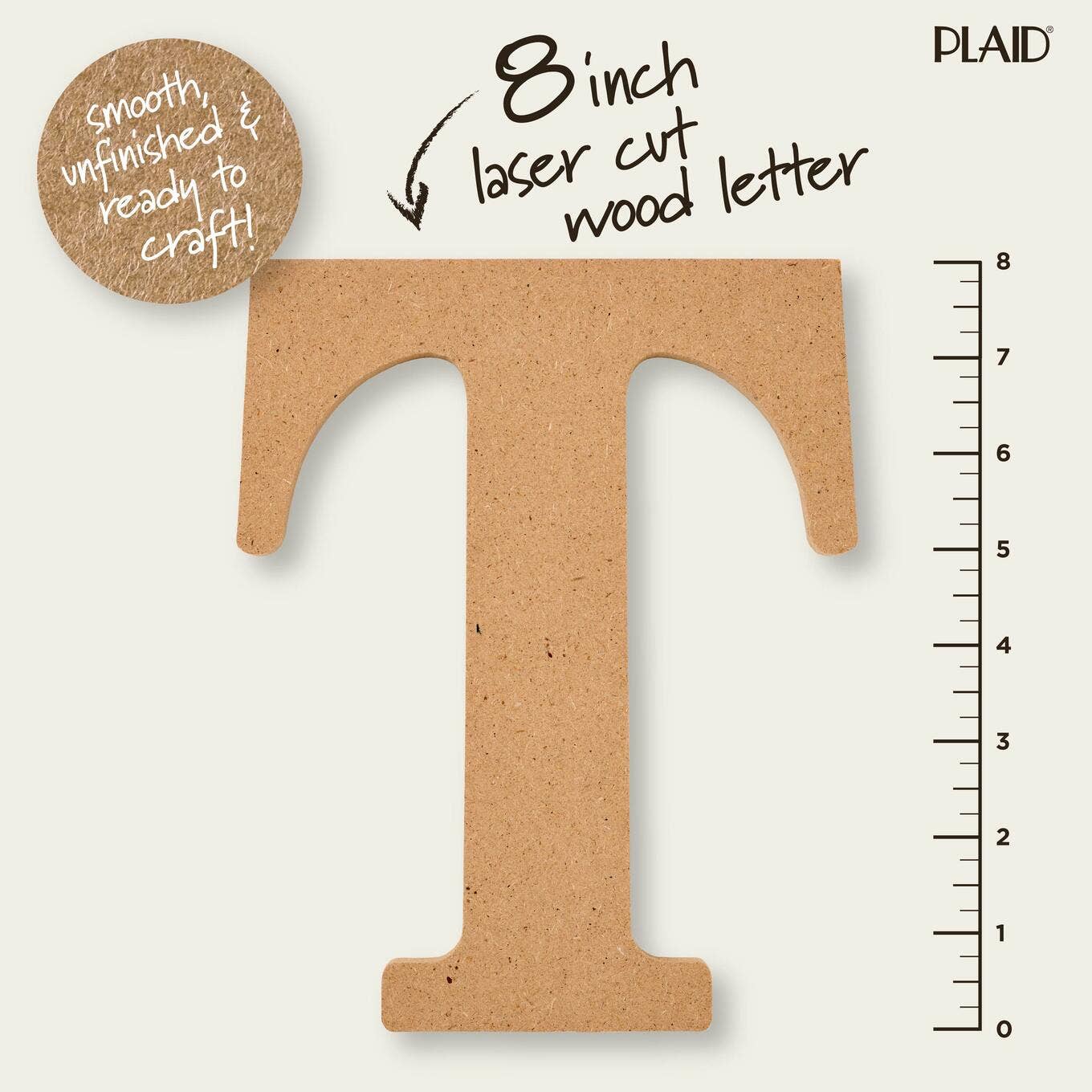 Wood - 8 inch MDF Letter - T