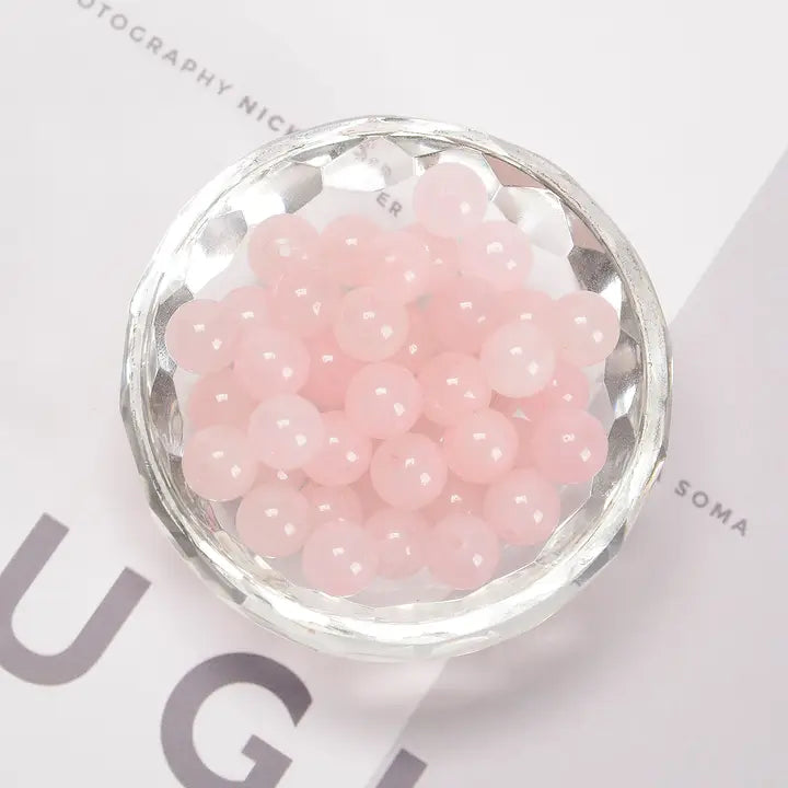 Beads - Rose Quartz Smooth Round Beads 6mm 15.5" Strand