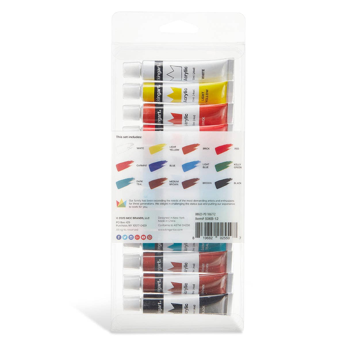 Paint - Studio Acrylic Paint - 12 Colors 12ml