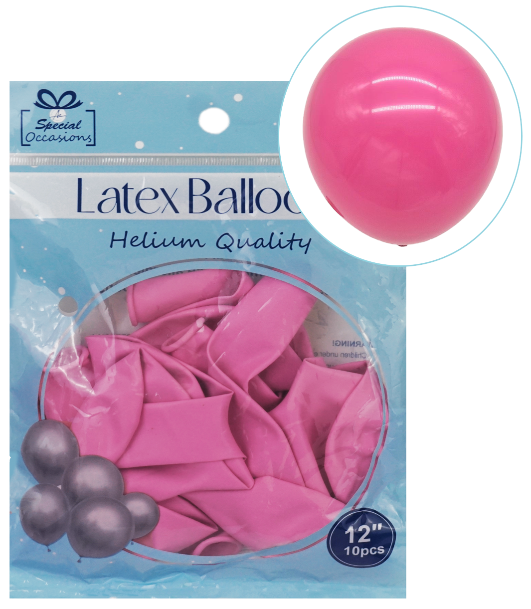 Balloons – Fuchsia Latex Party  12in 10ct