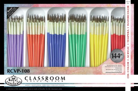 Paint Brush - Royal & Langnickel Soft Natural Hair Paint Brushes 144/Pkg