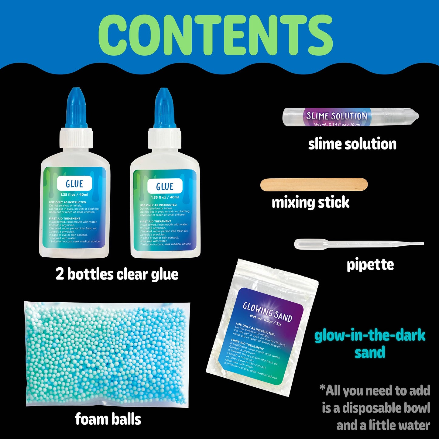 Craft Kit - DIY Glowing Squishy Slime Mini Kit for Kids