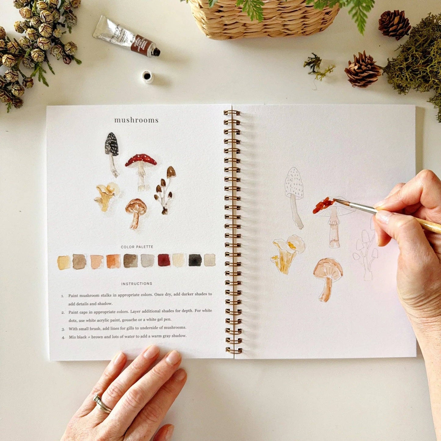 Workbook - Woodland watercolor workbook