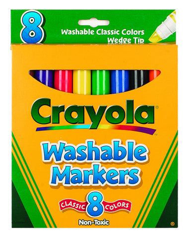 Markers - Crayola Washable Markers Wedge Tip 8 Colors